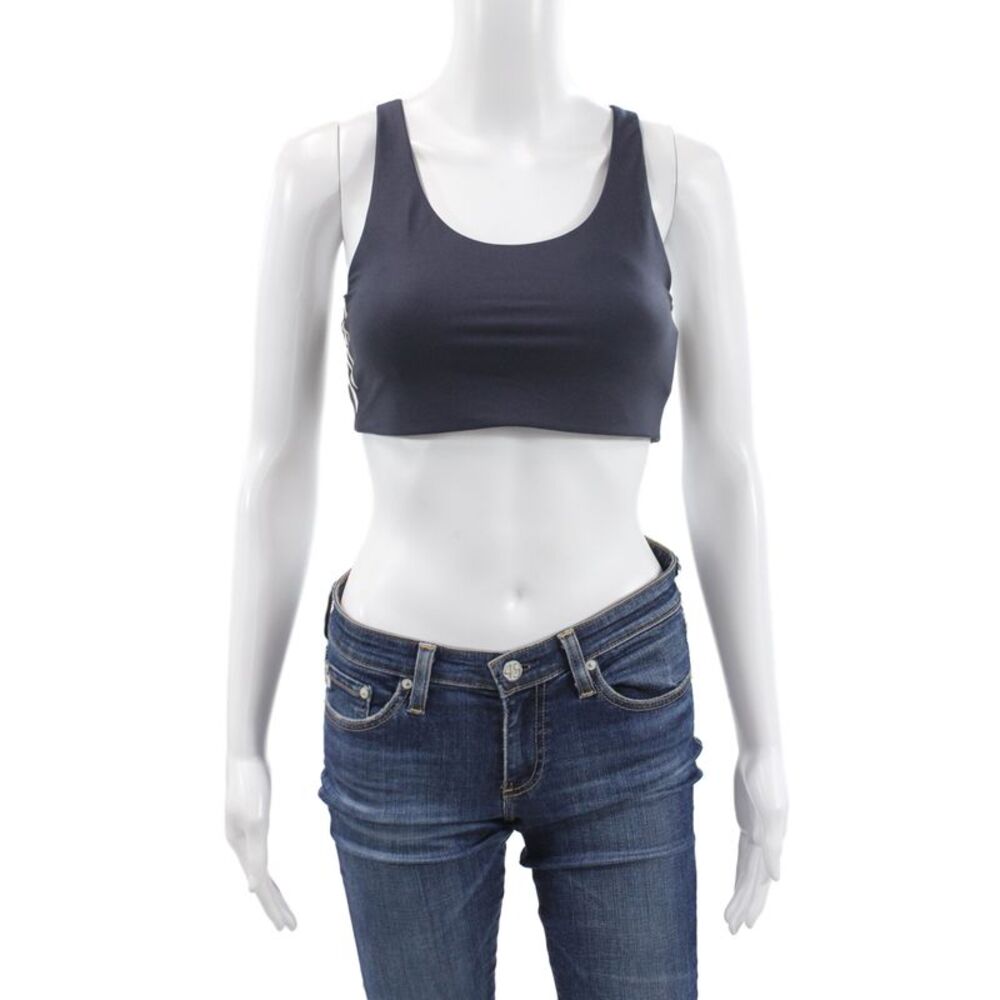The Upside Women's Scoop Neck Sleeveless Sport Bra Navy Blue Size S